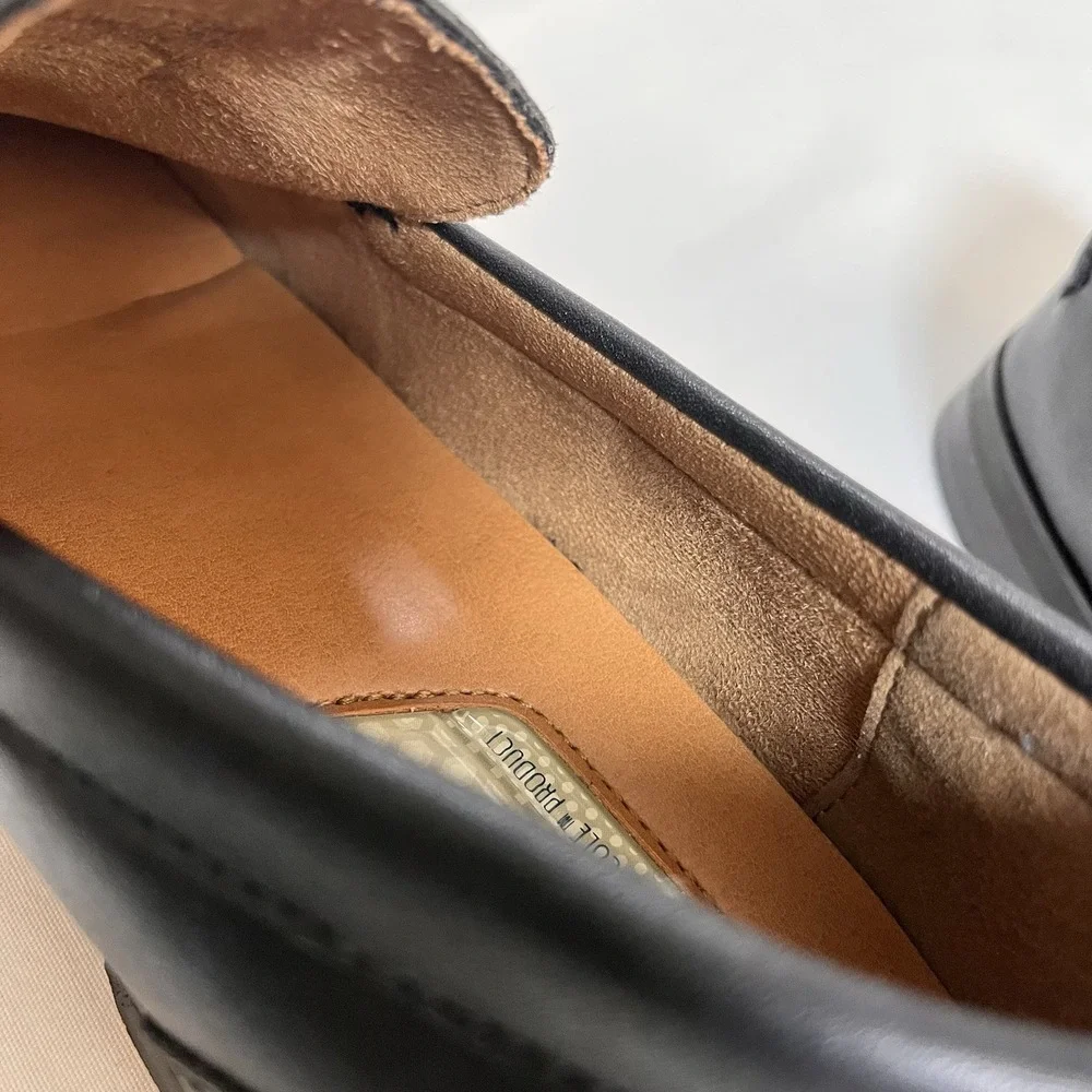 Kenneth Cole Reaction Callum 2.0 Black Leather Loafers Mens 9.5 M Slip On Dress